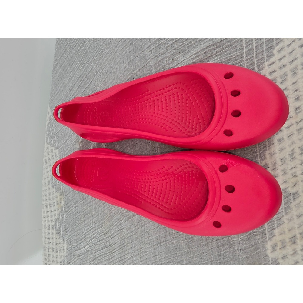 Crocs Kadee Pink Ballet Flats Womens Size 7 Comfort Slip On Shoes 11215